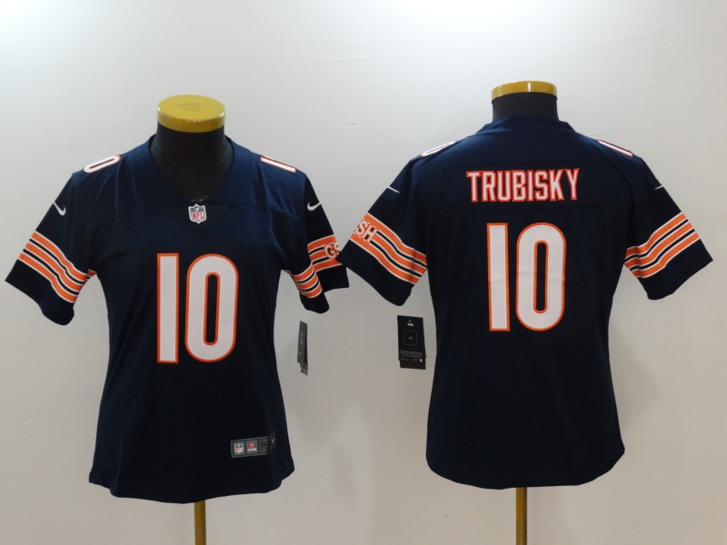 Women Chicago Bears #10 Trubisky Blue Nike Vapor Untouchable Limited NFL Jerseys->chicago bears->NFL Jersey